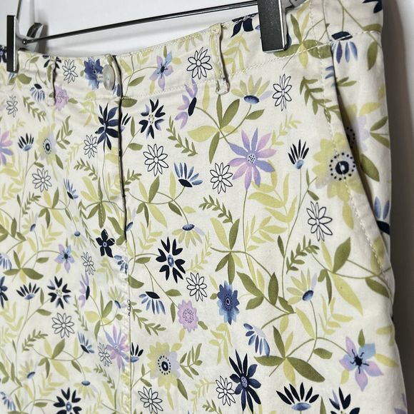 J Jill Skirt Live In Womens Sz 8P Multi-Color Floral Cotton Blend Stretch Zip - Picture 4 of 9